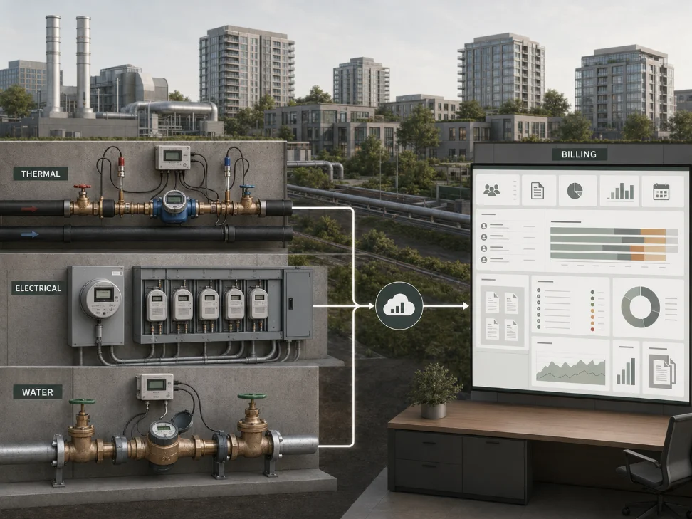 Metering / billing — meters, plant piping, or billing dashboard