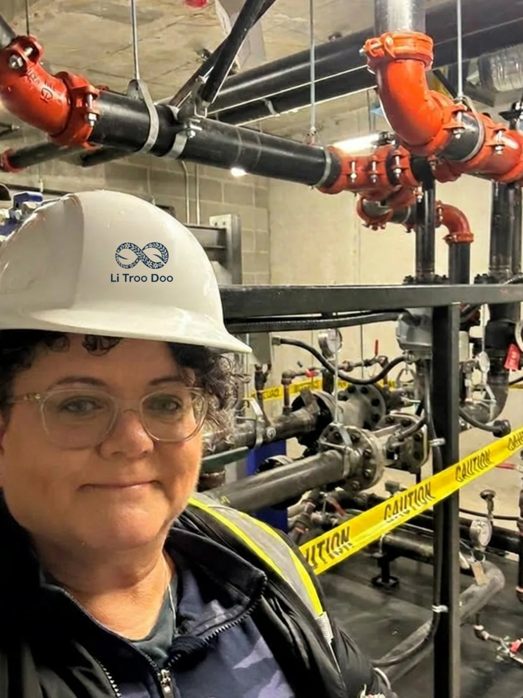 Michelle McLarty on site at an energy plant