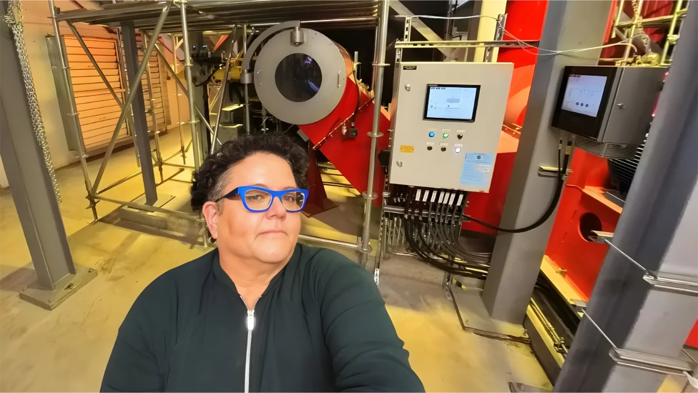 Michelle McLarty on site at an energy plant